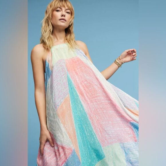 NWT Anthropologie Annette Dress Colorful Geometric Maxi Dress Size XS/S - Picture 12 of 12